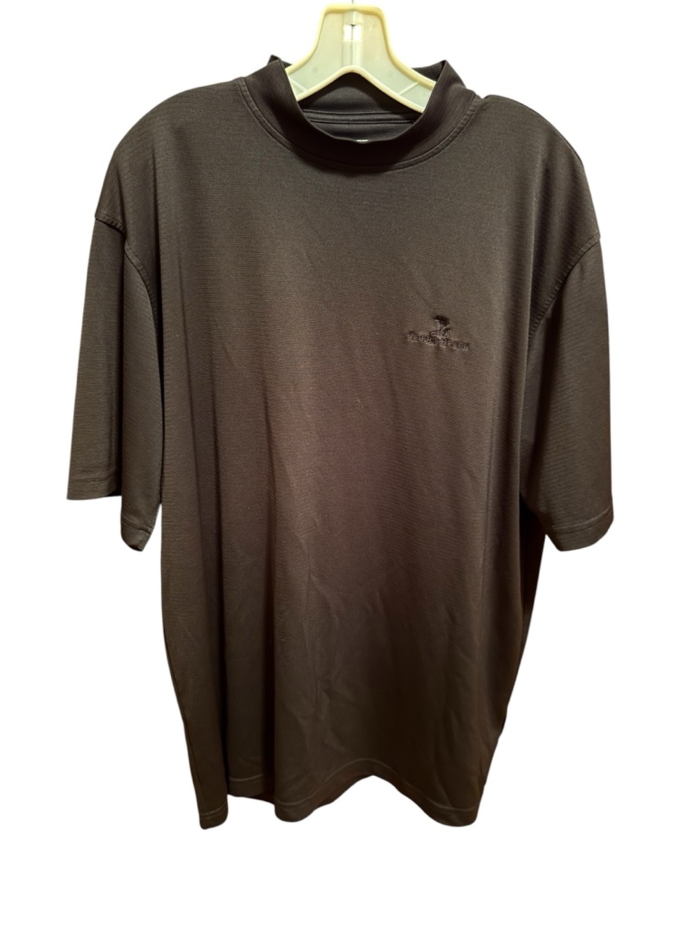 Pebble Beach Short Sleeve Mock Neck Tee - Black